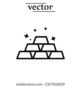 Gold Vector Icon flat illustration on white background.