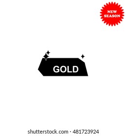 Gold vector icon isolated on white background.