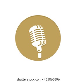 Gold Vector Icon Microphone