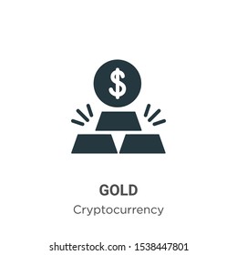 Gold vector icon on white background. Flat vector gold icon symbol sign from modern cryptocurrency collection for mobile concept and web apps design.