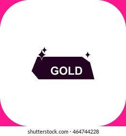 Gold vector icon on white background.