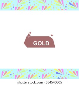 Gold vector icon on white background. Isolated illustration. Business picture.