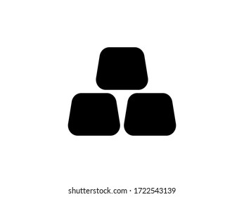 Gold vector icon. The symbol gold for web site. Illustration icon for mobile apps. Pictogram gold for web design. Minimalist style icon gold. Finance concept icon