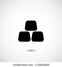Gold vector icon. The symbol gold for web site. Illustration icon for mobile apps. Pictogram gold for web design. Minimalist style icon gold. Finance concept icon