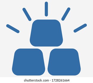 Gold vector icon. The symbol gold for web site. Illustration icon for mobile apps. Pictogram gold for web design. Minimalist style icon gold. Finance concept icon