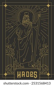 Gold Vector illustration of Greek Goddess Hades