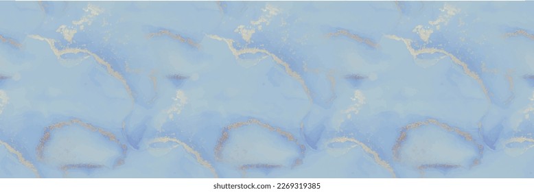 Mármol de tinta del vector de oro. Pintura de Foil Art. Agua transparente. Mármol Dorado de tinta de alcohol. Acuarela de mármol azul. Fondo de degradado dorado. Glitter de acuarela de cobre. Pintura de tinta abstracta moderna