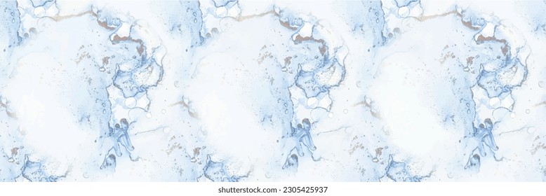 Gold Vector Ink Marble. Luxury Alcohol Ink Canvas. Fluid Seamless Background. Foil Seamless Watercolor. Metal Watercolor Pattern. Foil Ink Paint. Blue Marble Background. Luxury Seamless Art Template