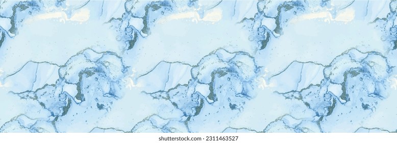 Gold Vector Ink Marble. Metal Watercolor Texture. Blue Gradient Background. Blue Art Paint. Luxury Alcohol Ink Canvas. Fluid Elegant Background. Foil Marble Watercolor. Luxury Abstract Ink Template