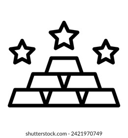 Diseño de iconos de la línea del vector de oro