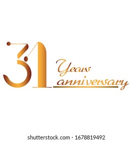 logo del vector de oro 31 años