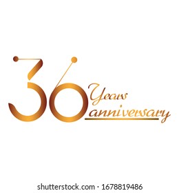gold vector logo 36 year anniversary