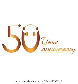 gold vector logo 50 year anniversary
