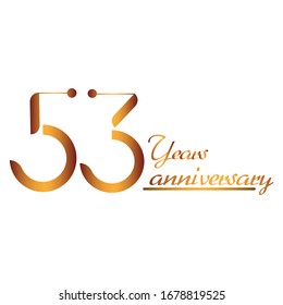 logo del vector de oro 53 años