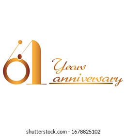 gold vector logo commemorating 61 years