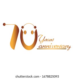 gold vector logo commemorating 70 years