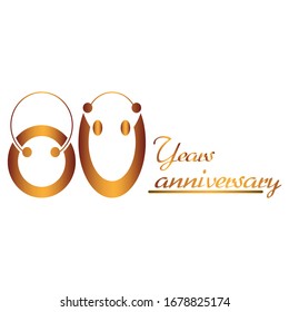 gold vector logo commemorating 80 years