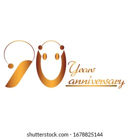 gold vector logo commemorating 90 years