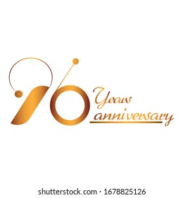 Logo der goldenen Vektorillustration im Gedenken an 96 Jahre