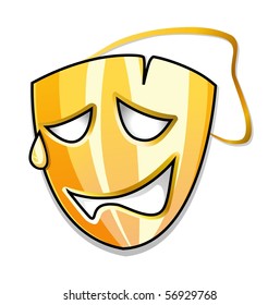 gold vector mask. emotion - sadness