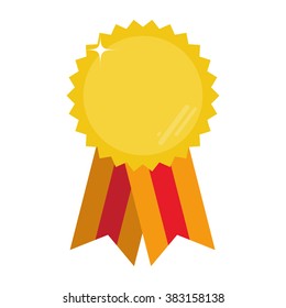 Gold vector medal with red and orange ribbon and space for your text or image