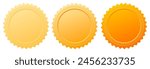 Gold vector notary seal isolated on white background, design elements for business agreement or education diploma