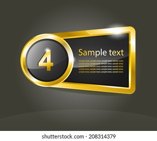 Gold vector object, button, medal, stiker, icon for commercial using.