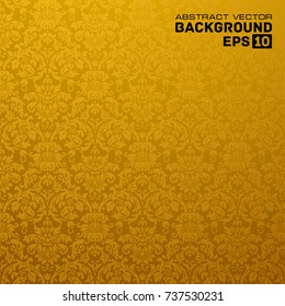 Gold Vector organic seamless abstract background, botanical motif, freehand doodles pattern