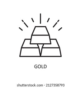 Ilustración de diseño de iconos de esquema del vector de oro. Símbolo de Fintech sobre el fondo blanco Archivo EPS 10