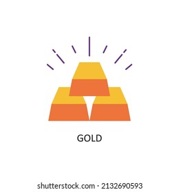 Gold Vector Outline Icon Design illustration. Fintech Symbol on White background EPS 10 File