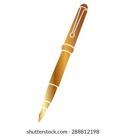 Gold Vector pen icon