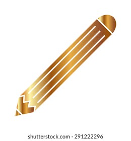 Gold Vector Pencil Icon