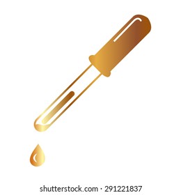 Gold vector pipette icons 