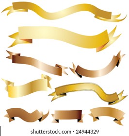 Gold Vector Ribbons Stock Vector (royalty Free) 24944329 