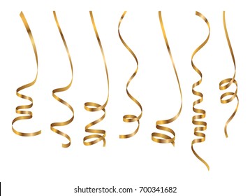 Gold vector serpentine on white background