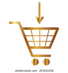 Gold Vector Shopping Cart Icons Stock Vector (Royalty Free) 291221318 ...