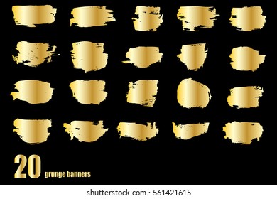 gold vector template set of grunge banners abstract backgrounds for promotion