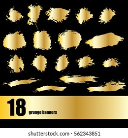 gold vector template set of grunge banners abstract backgrounds for promotion