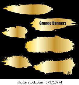 gold vector template set of grunge banners abstract backgrounds for promotion