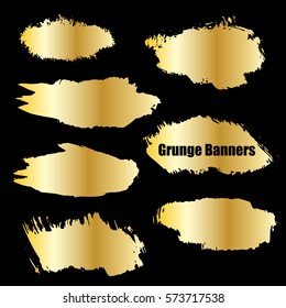 gold vector template set of grunge banners abstract backgrounds for promotion