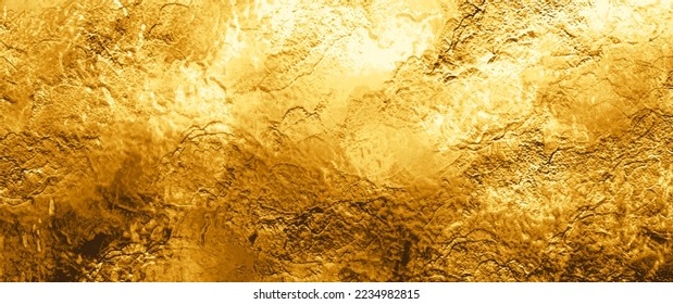 Gold vector texture for cover design, cards, flyers, poster, banner. Gold paint. Luxury backdrop for design. Empty blank for text. Hand drawn golden backdrop.