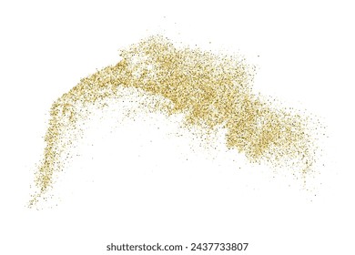 Gold vector texture. Golden wave pattern isolated on white background. Glitter explosion confetti. Yellow dust overlay. Vector illustration, EPS 10.
