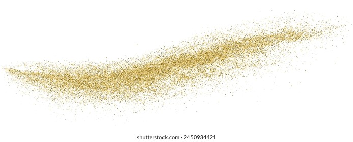 Gold vector texture. Golden wave pattern isolated on white background. Glitter explosion confetti. Yellow dust overlay. Vector illustration, EPS 10.