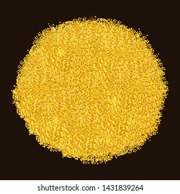 Gold vector texture round golden placer on brown background, backdrop for message, quote. For use on banner, poster and for designs. EPS 10
