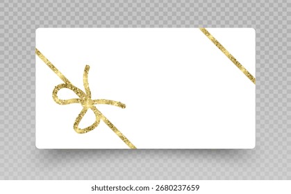 Diseño de vales de Vector dorado con una Tarjeta de regalo de lazo 