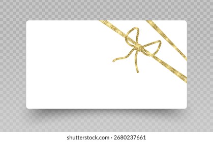 Gold Vektor Voucher Design mit einem Bogen Geschenkkarte 