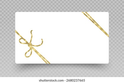 Diseño de vales de Vector dorado con una Tarjeta de regalo de lazo 