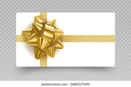 Diseño de vales de Vector dorado con una Tarjeta de regalo de lazo 