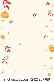 Gold Vegetable Background Beige Vector. Gourd Collection. Burgundy Wallpaper Texture. Halloween Template. Red Plant Harvest Set.