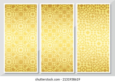 Gold vertical banner with minimal pattern